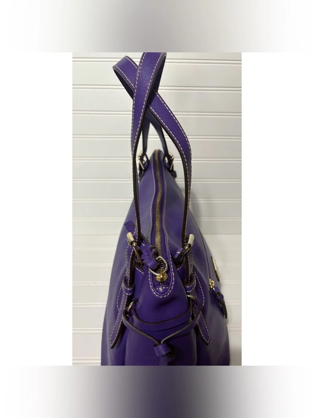 Dooney & Bourke Purple Leather Satchel